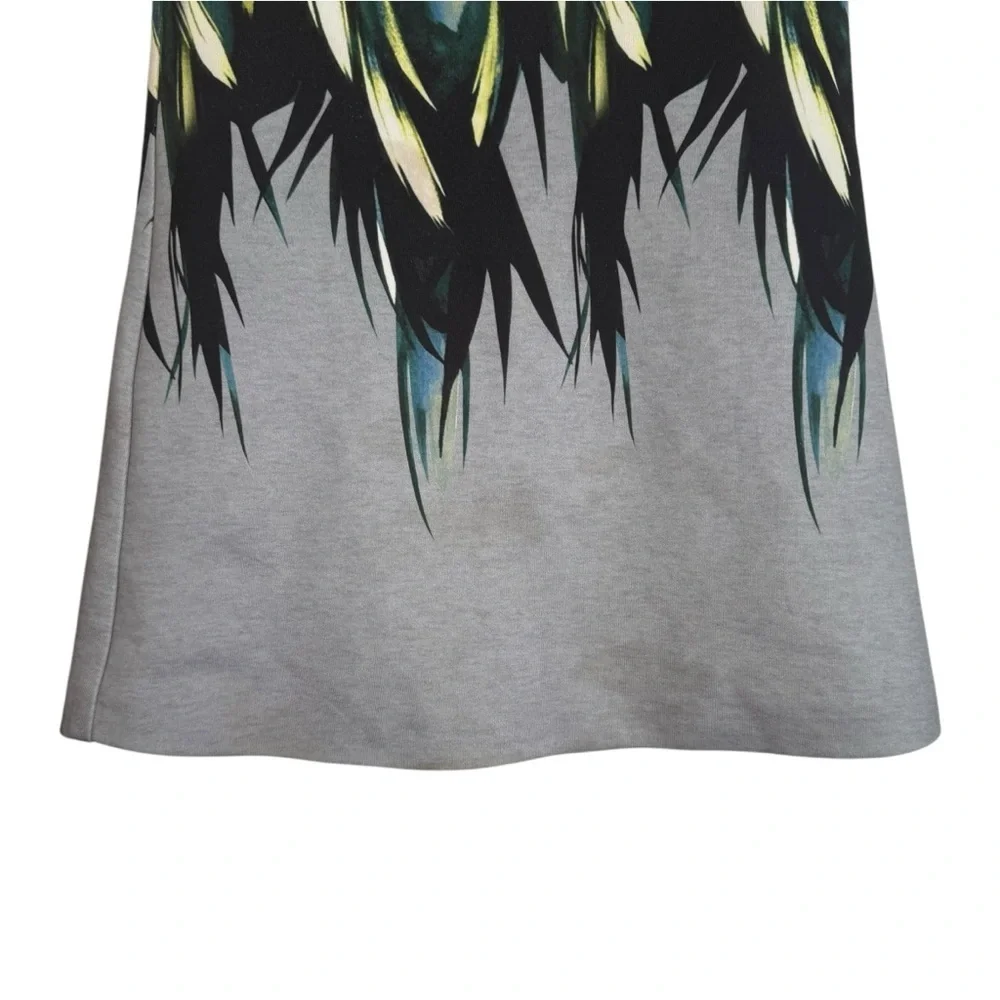 Carlucci Kids Sleeveless Feather Print Dress Girl Size 3T Gray Blue Formal Lined